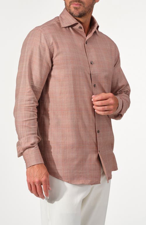 Studio Garnet Los Angeles Textured Cotton Button-up Shirt In Brown