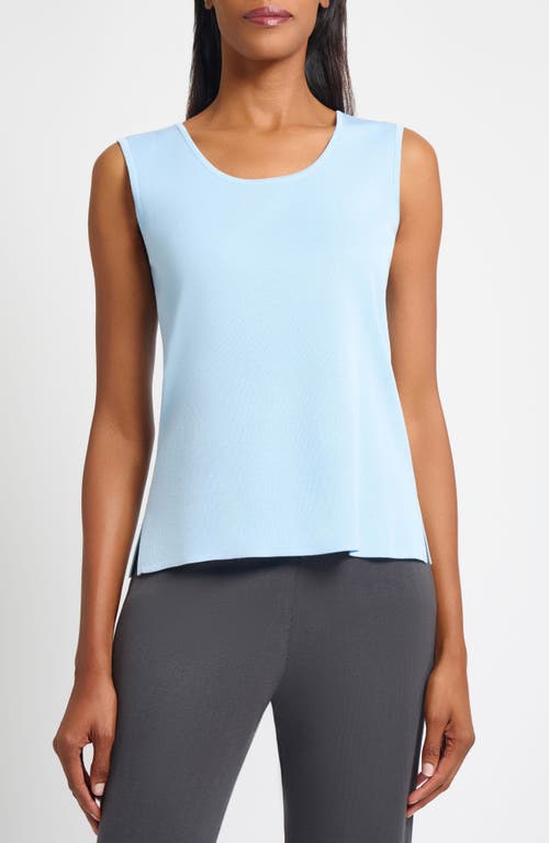 Ming Wang Scoop Neck Sweater Tank In Blue