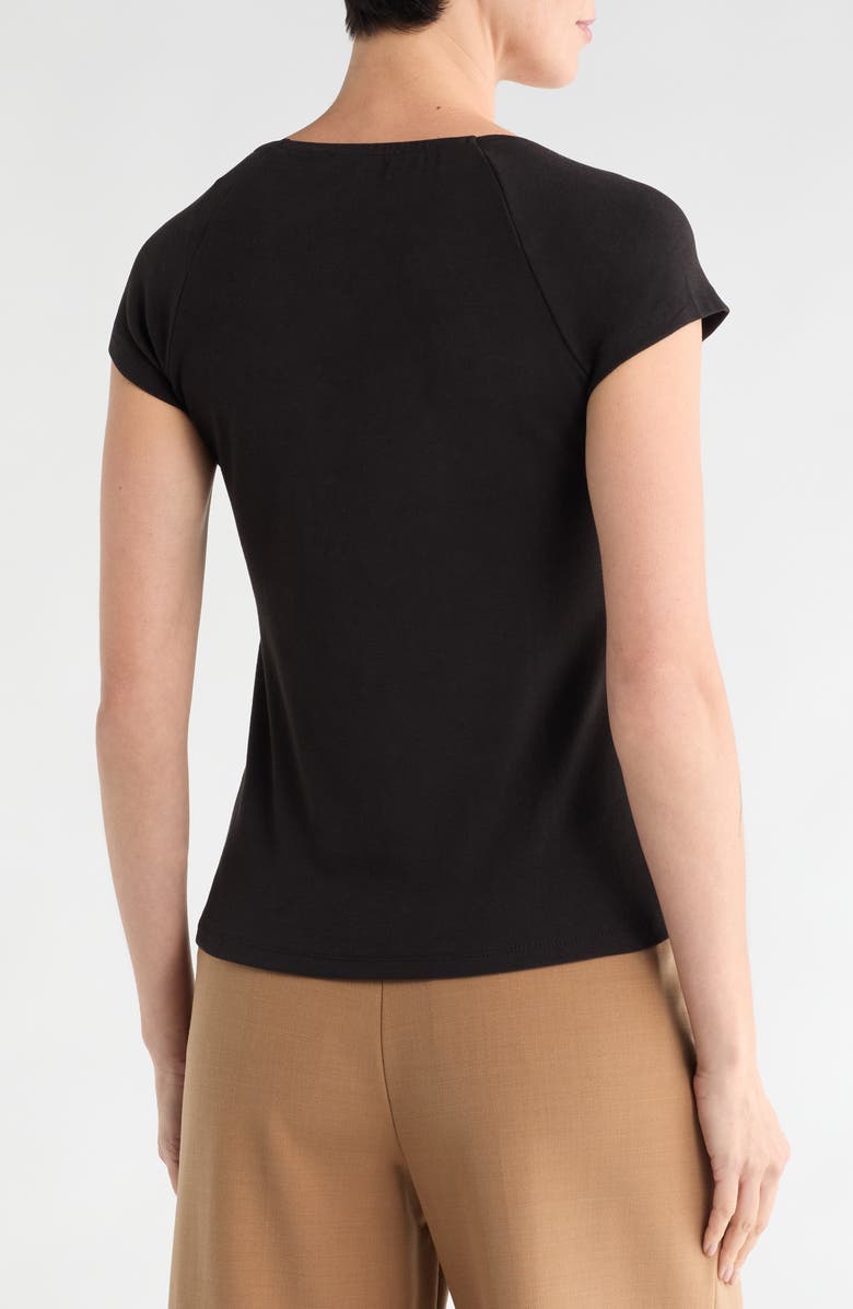 Catherine Malandrino Sweetheart Short Sleeve Top, Alternate, color, Black