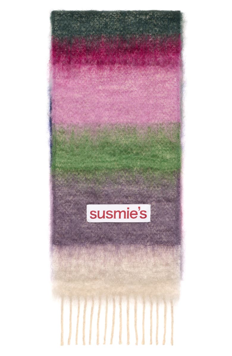 Susmie's Wool & Mohair Fringe Scarf, Alternate, color, Strangers In The Night