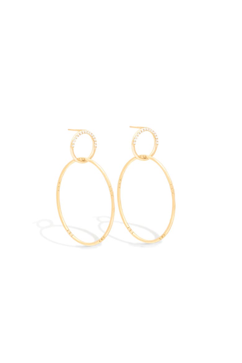 Crew Half Moon Double Hoop Earrings - Diamond, Alternate, color, Diamond- Gold