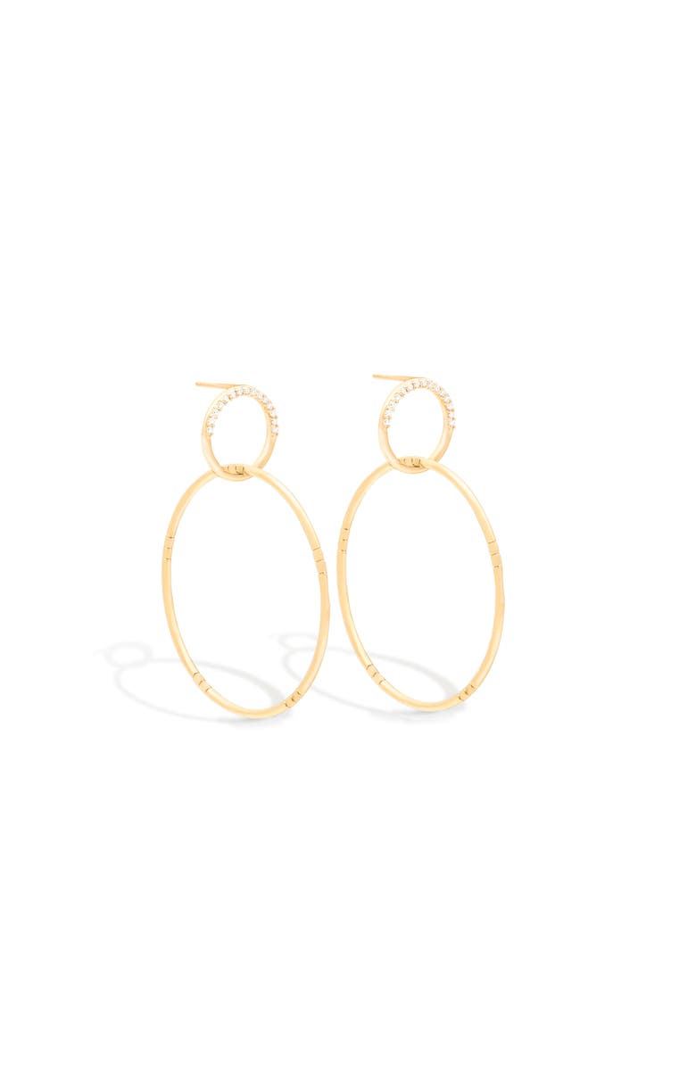Campbell + Charlotte Crew Half Moon Double Hoop Earrings - Diamond, Alternate, color, Diamond- Gold