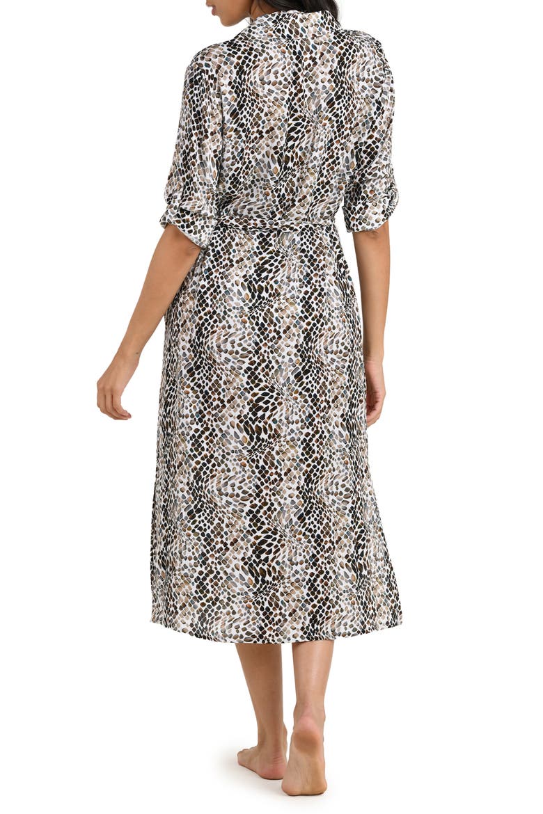 Wild Whispers Print Cover-Up Shirtdress, Alternate, color, TAUPE