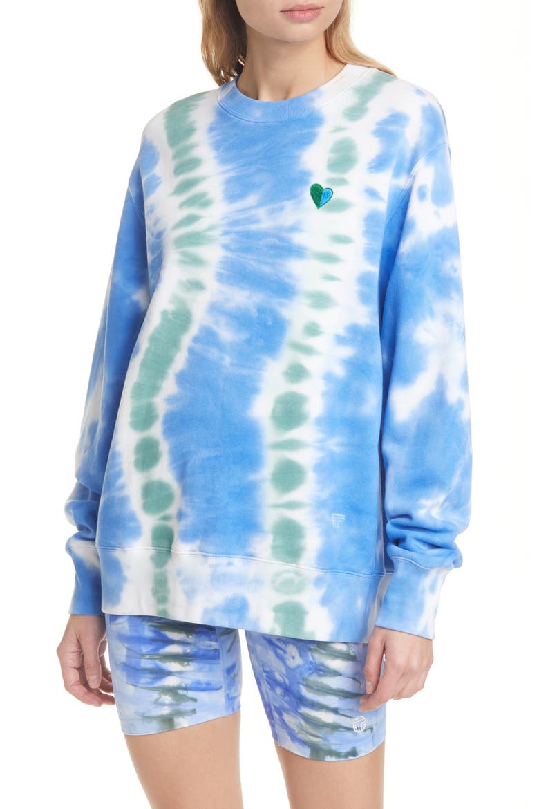 Tie Dye French Terry Sweatshirt, Main, color, VOLLEY BLUE TIE DYE