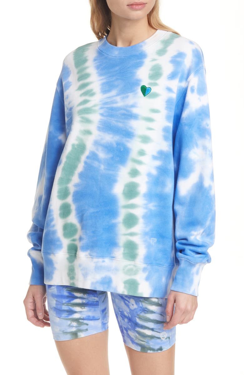 Tory Sport by Tory Burch Tie Dye French Terry Sweatshirt, Main, color, 