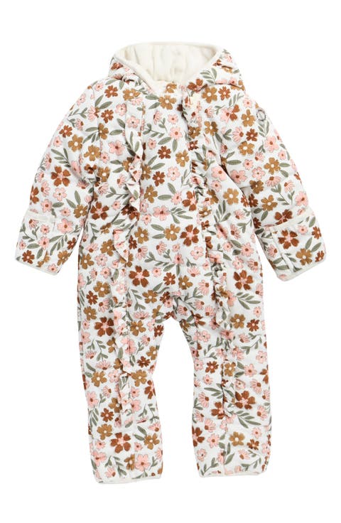 Floral Print Quilted Pram Suit
