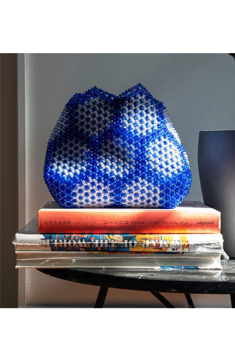 LU BY LU Omi Beaded Recycled Plastic Messenger Bag, Alternate, color,