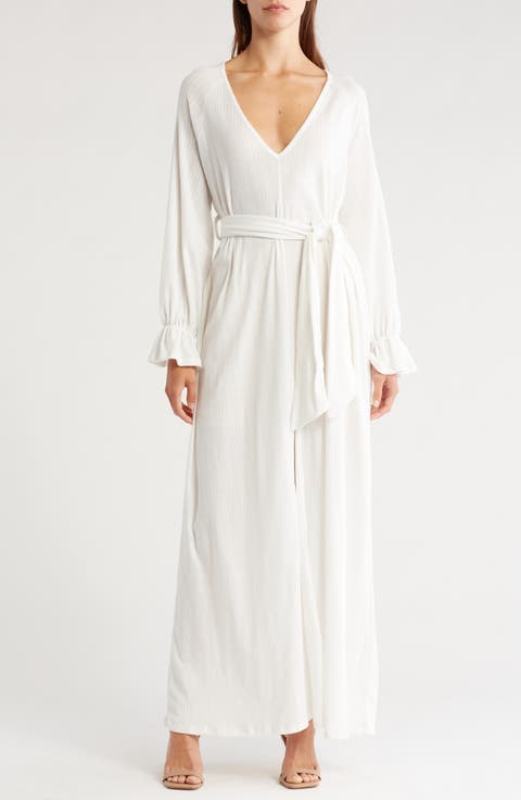 Ruffle Cuff Long Sleeve Maxi Dress