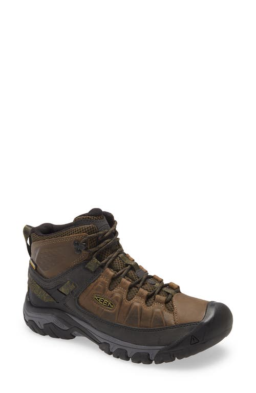 Keen Targhee Iii Mid Waterproof Hiking Boot In Olive/black