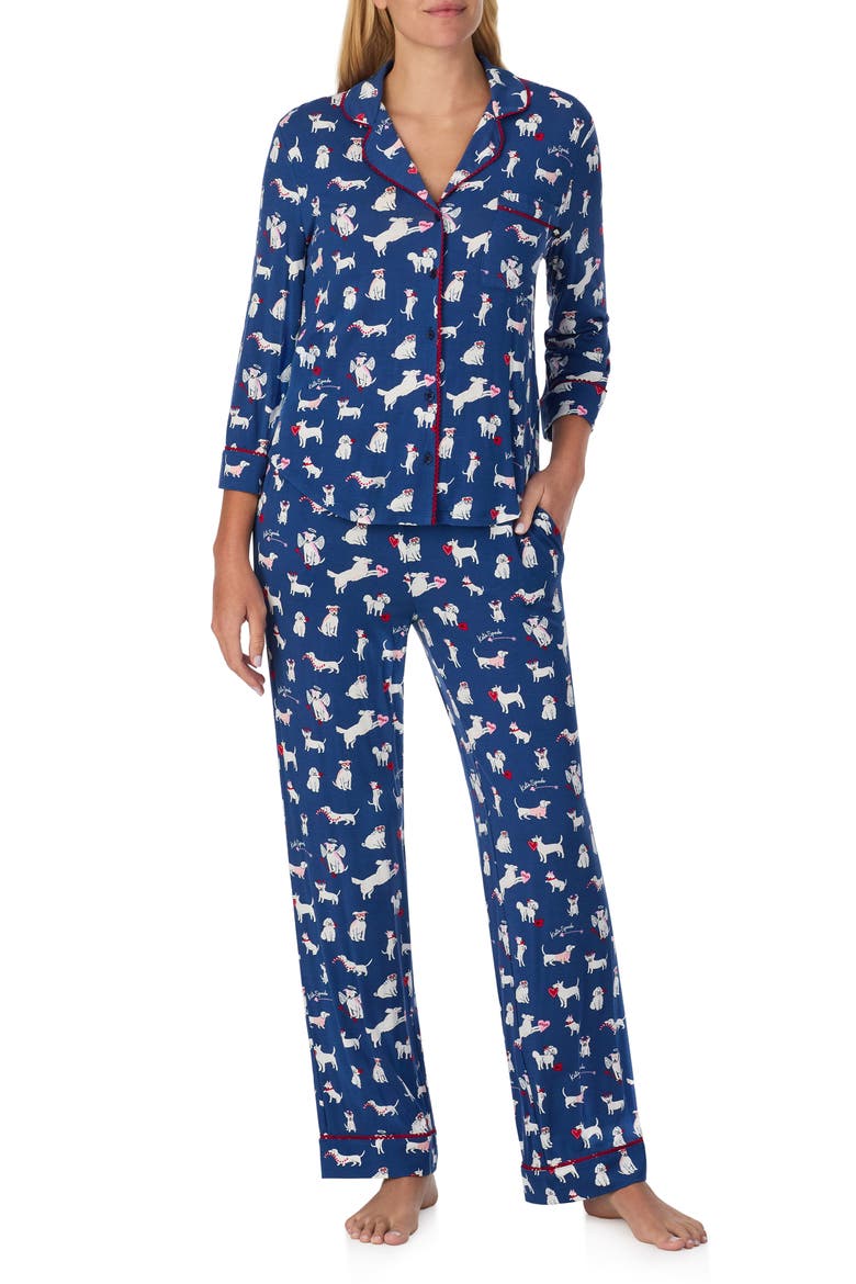 print pajamas, Main, color, DARK BLUE/ PRINT