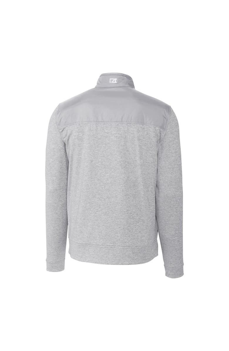 Cutter & Buck Men's Cutter & Buck  Gray Las Vegas Raiders Helmet Stealth Hybrid Quilted Full-Zip Windbreaker Jacket, Alternate, color, 