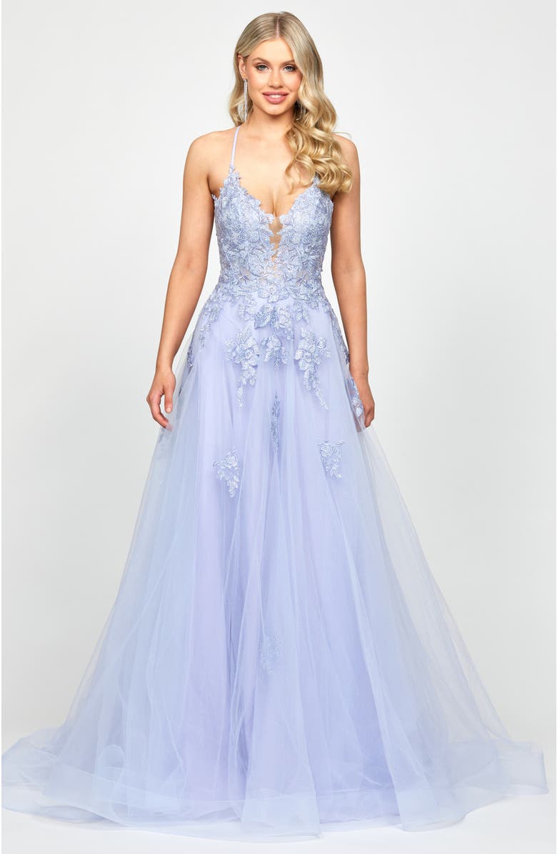 Bariano Rosalee Embellished Ball Gown, Alternate, color, 