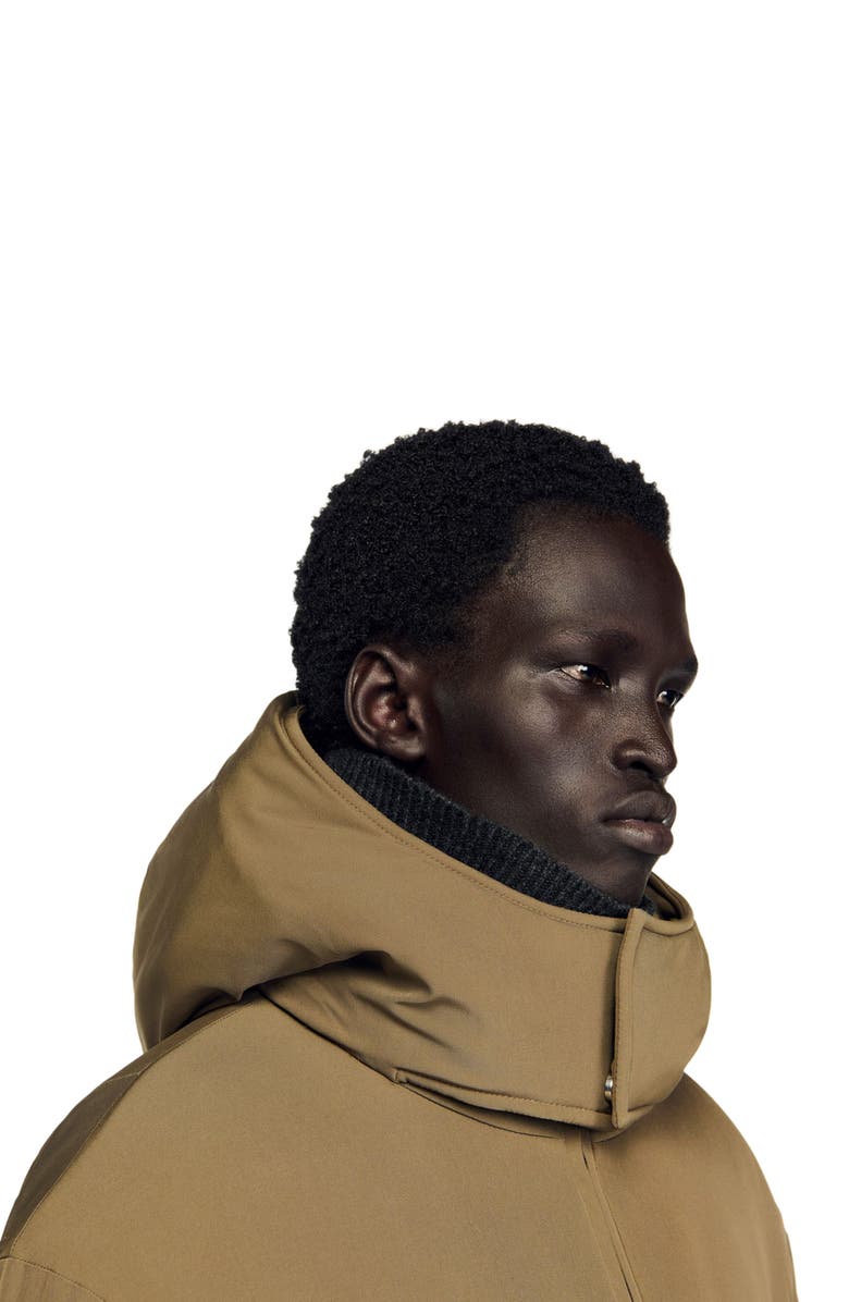 SANDRO Puffer jacket with removable hood, Alternate, color, Caramel