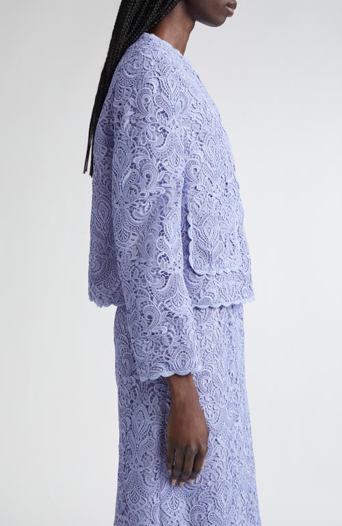 Etro Scalloped Corded Lace Jacket In Purple
