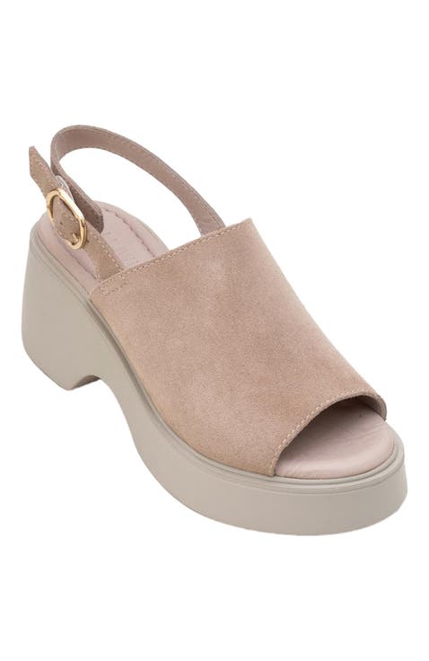 Power Leather Platform Wedge Sandals (Women)