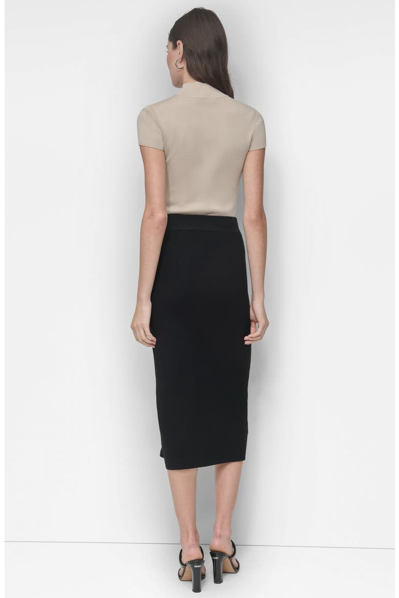 Zipper Slit Midi Sweater Skirt, Alternate, color, BLACK