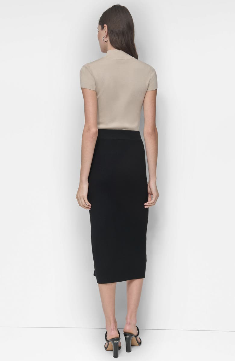 DKNY Zipper Slit Midi Sweater Skirt, Alternate, color,