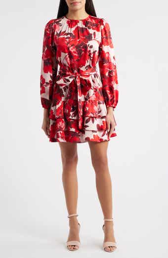 Floral Tiered Tie Waist Dress