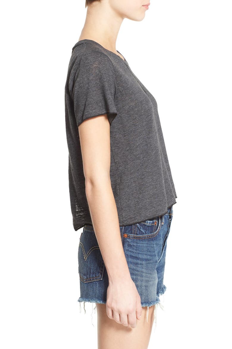 'Annie' Split Back Jersey Tee, Alternate, color, GRANITE