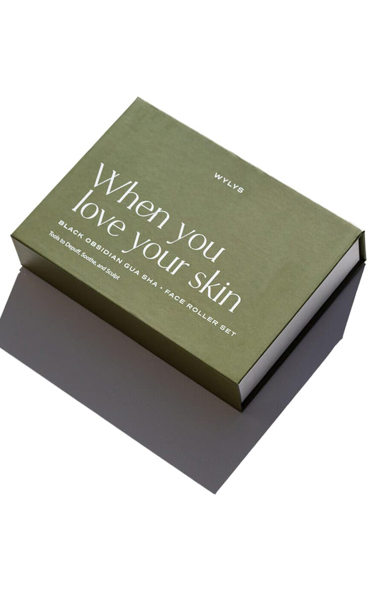 WYLYS Black Obsidian Gua Sha + Face Roller Set, Alternate, color, NO COLOR