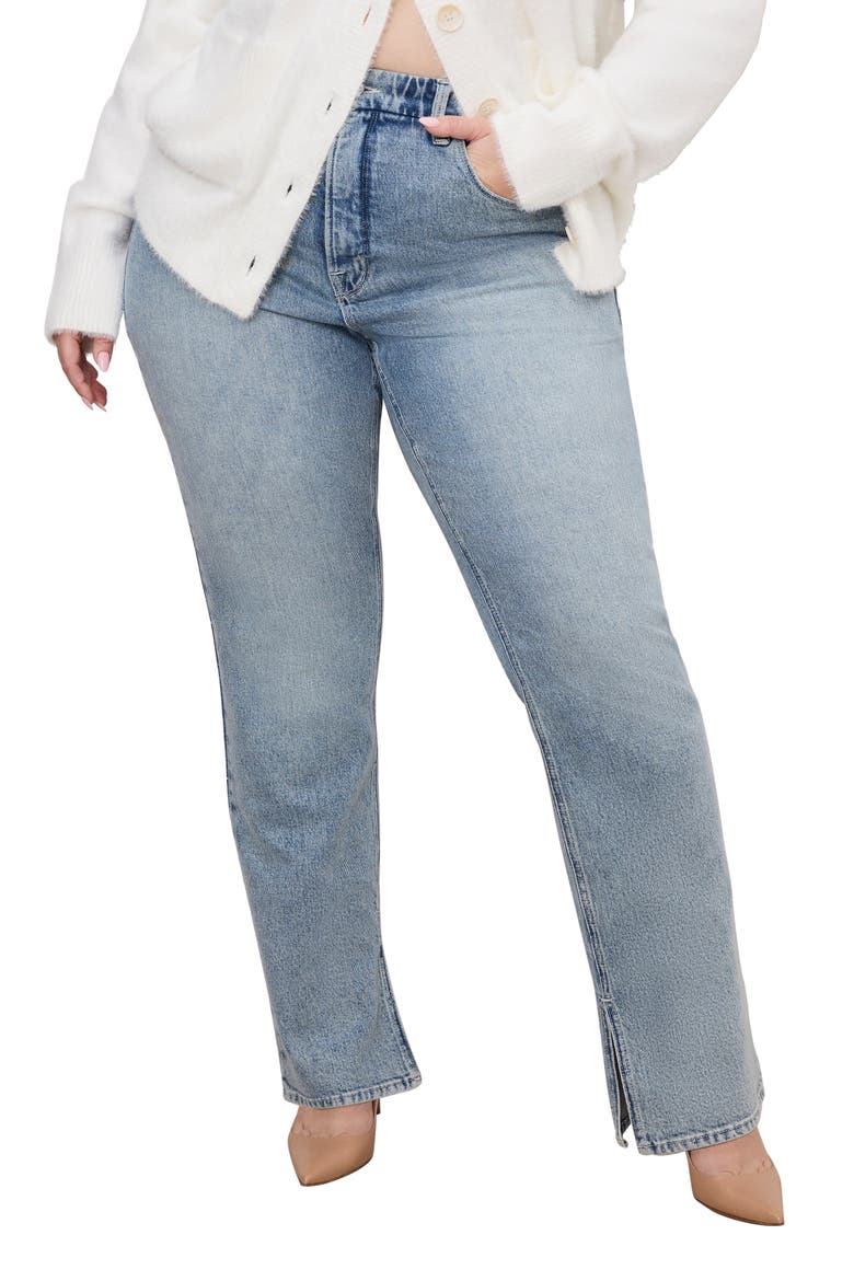 Good Icon High Waist Slit Inseam Jeans, Alternate, color, INDIGO750