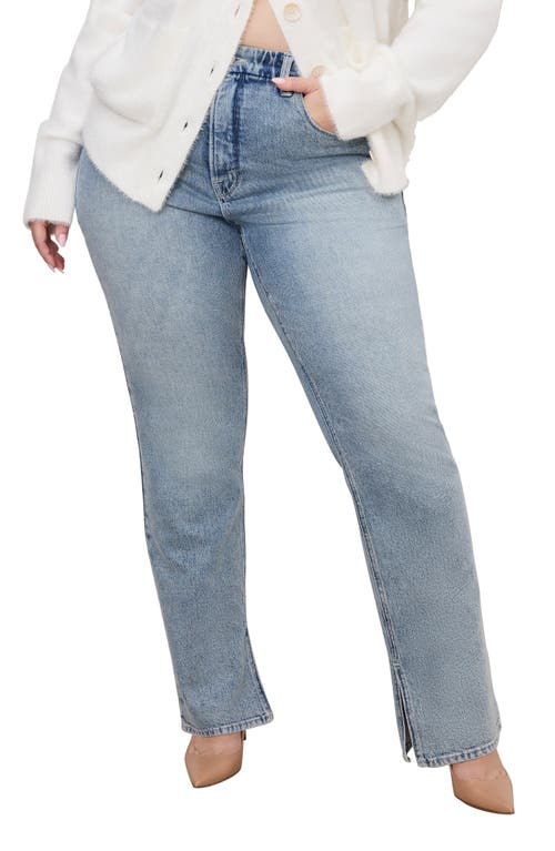 Shop Good American Good Icon High Waist Slit Inseam Jeans