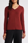 Eileen Fisher Long Sleeve V-Neck Top