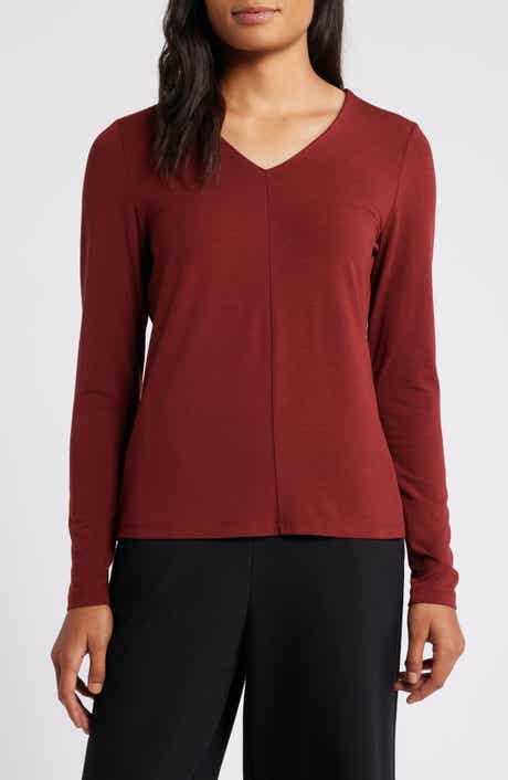 Eileen Fisher Long Sleeve V-Neck Top