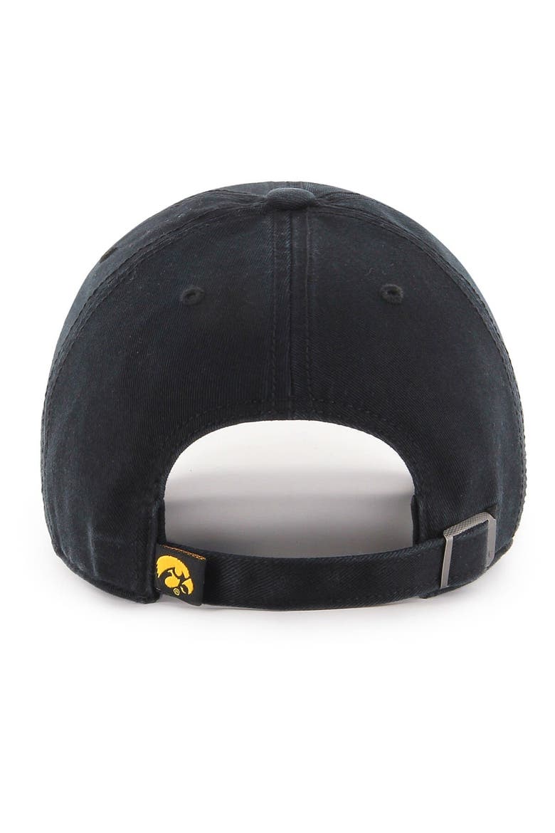 Men's '47 Black Iowa Hawkeyes Clean Up Adjustable Hat, Alternate, color, Black