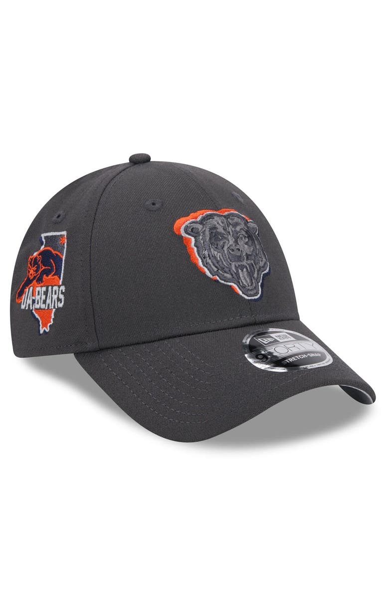 New Era Men's New Era Graphite Chicago Bears 2024 NFL Draft 9FORTY Adjustable Hat, Main, color,