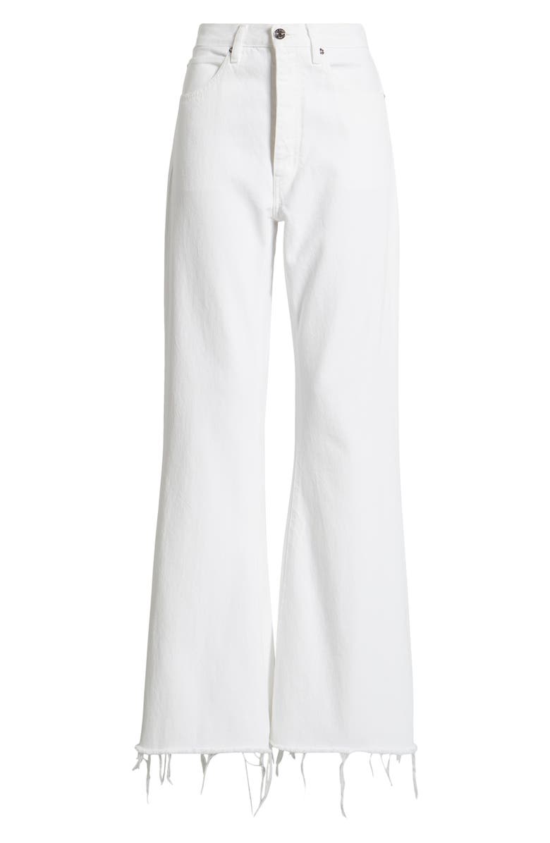 FRAME The Lax Frayed High Waist Flare Jeans, Alternate, color, White Raw Fray