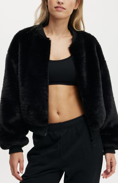Women's Active Ariel Faux Fur Bomber Jacket