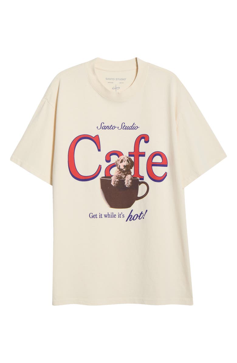 SANTO STUDIO Maple Café Cotton Graphic T-Shirt, Alternate, color, Cream
