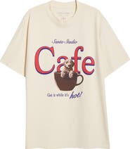 SANTO STUDIO Maple Café Cotton Graphic T-Shirt