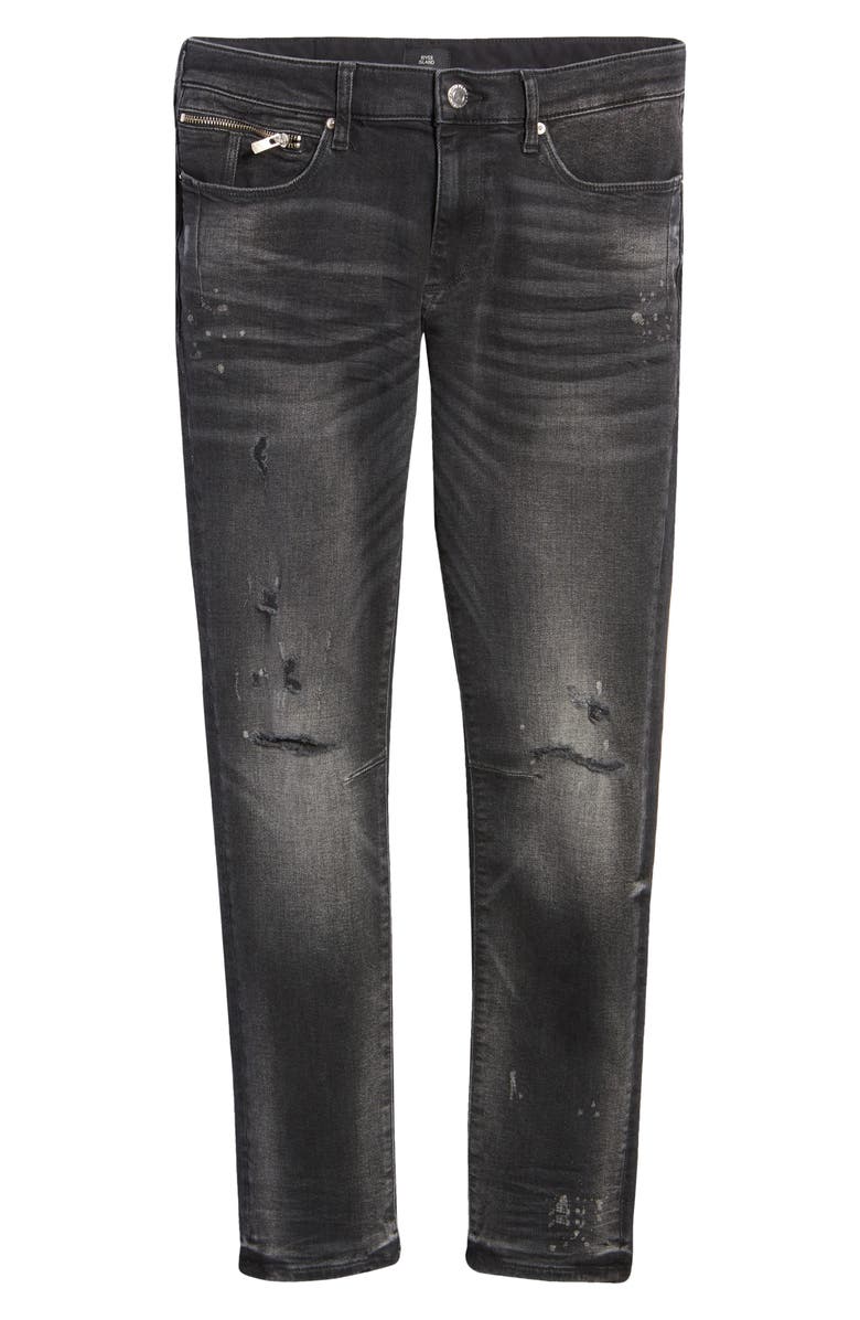 River Island Men's Carver Rip Skinny Jeans, Alternate, color,