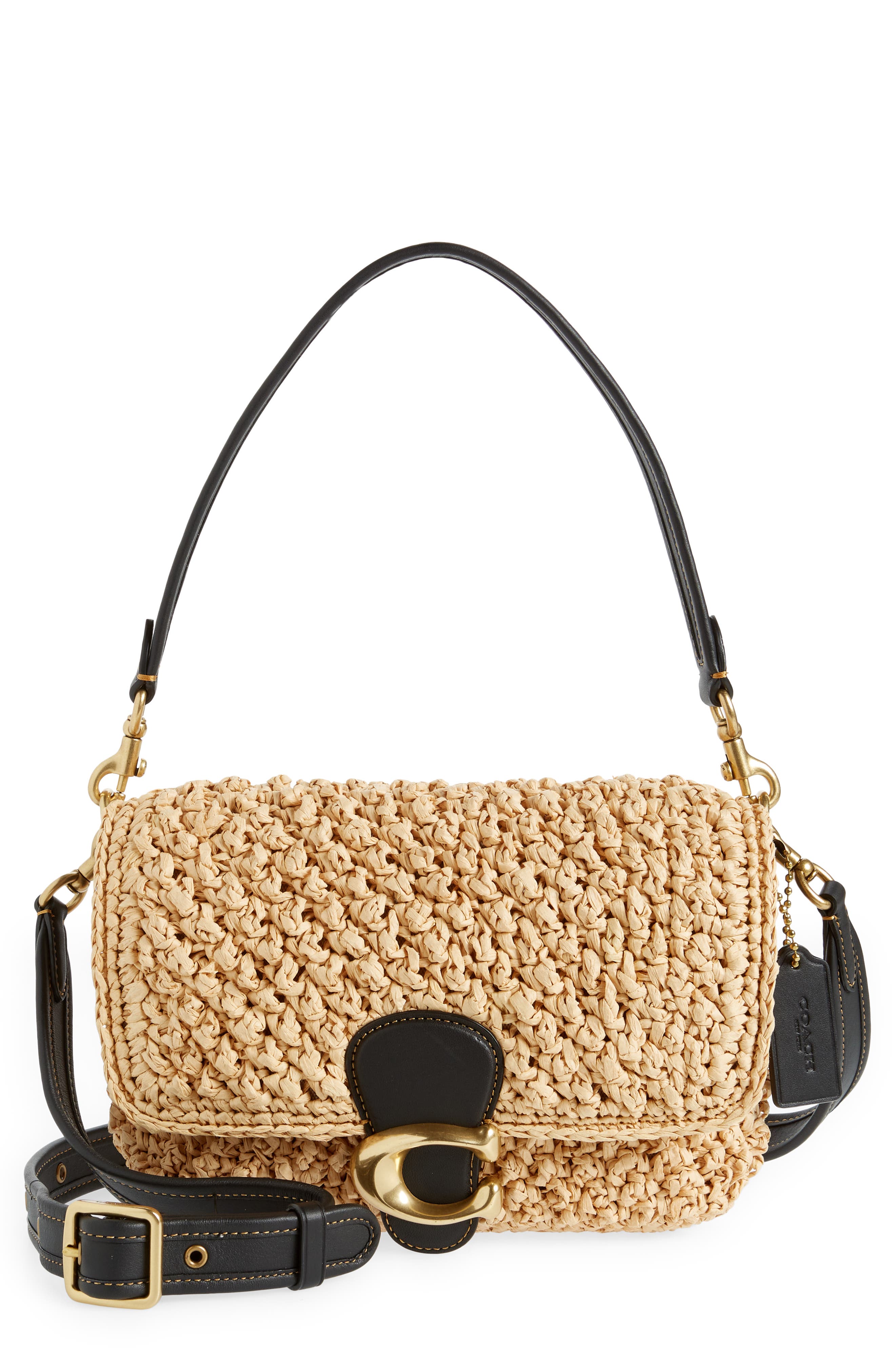 COACH Paper Straw Crossbody Bag, Main, color, 