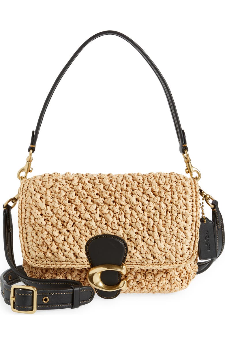 COACH Paper Straw Crossbody Bag, Main, color,