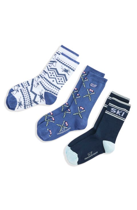 Kids' Winter Icon 3-Pack Assorted Crew Socks (Big Kid)