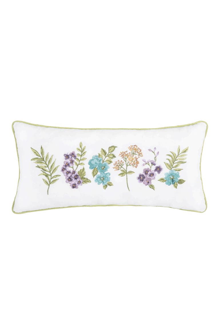 Carley Botanical Accent Pillow, Main, color, White