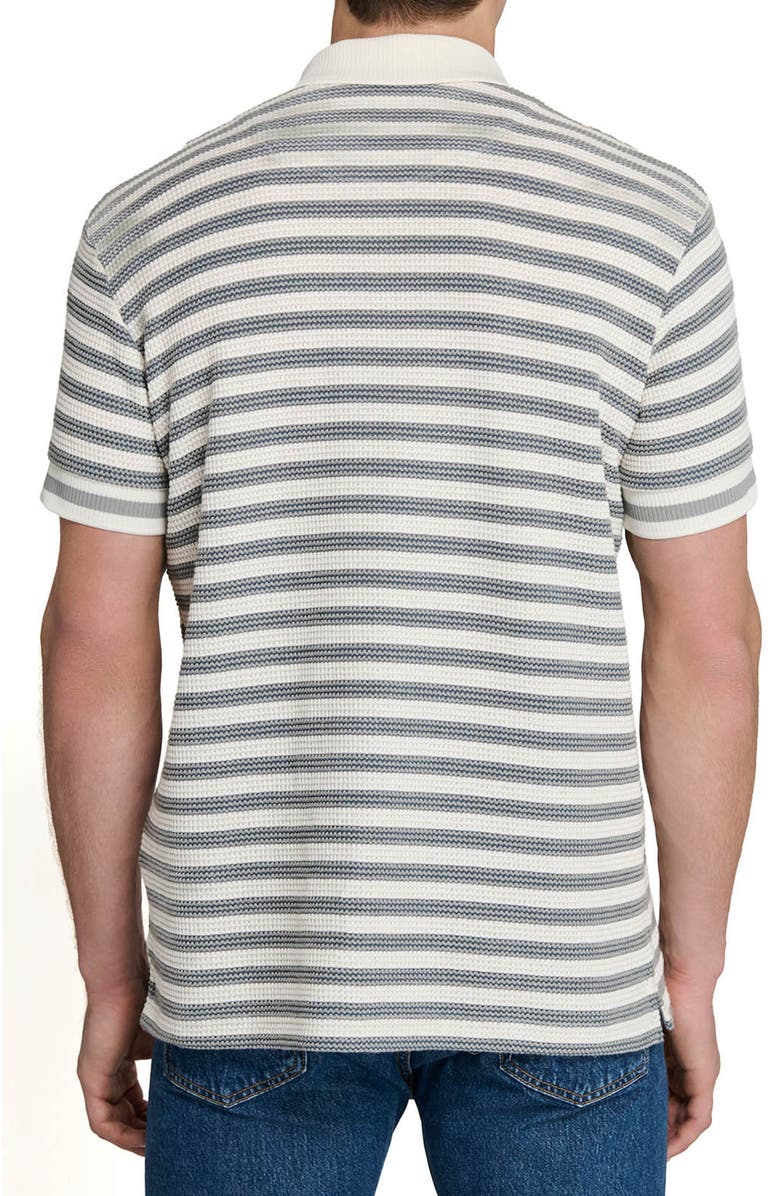 CONSTRUCT Slim Fit Short Sleeve Stripe Polo, Alternate, color, Grey