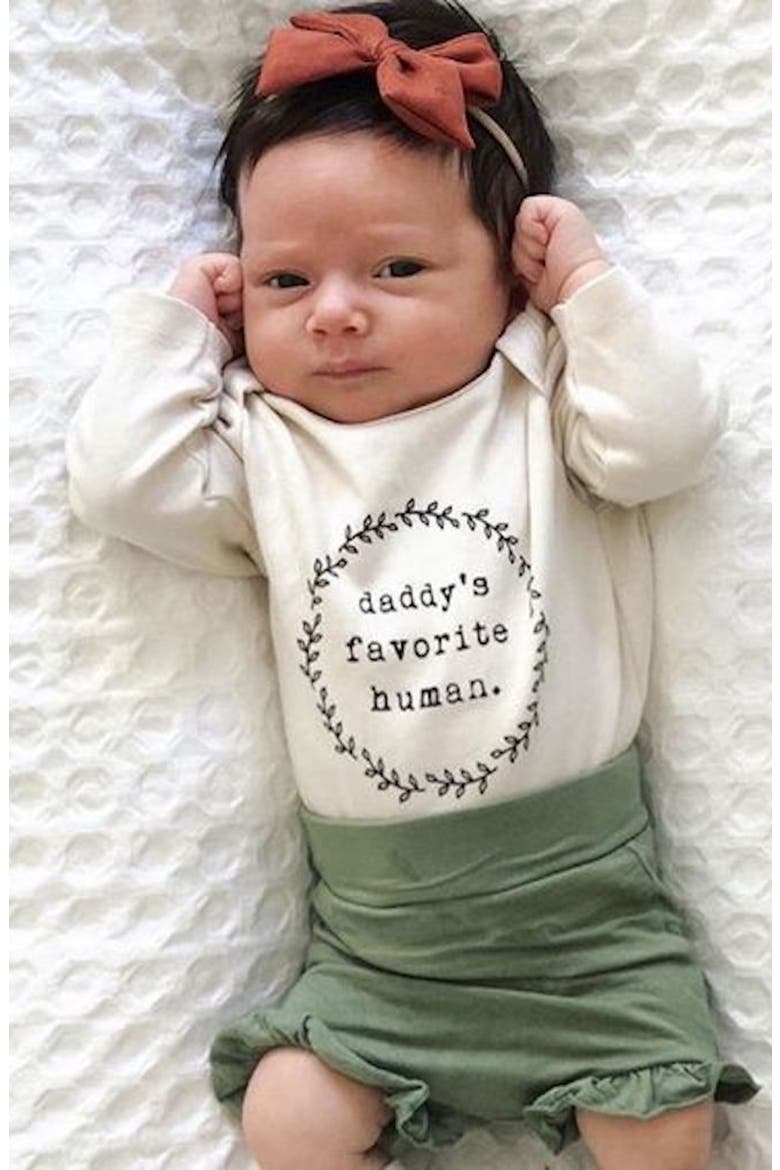 Daddy's Favorite Human Organic Cotton Bodysuit, Alternate, color, NATURAL