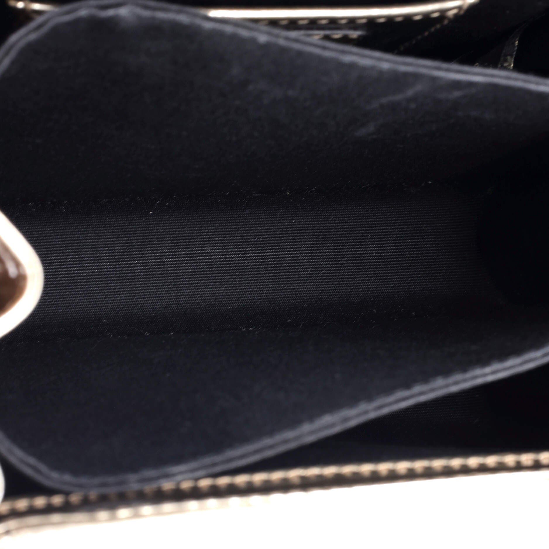 Serpenti Top Handle Bag Patent Small, Alternate, color, Metallic Silver