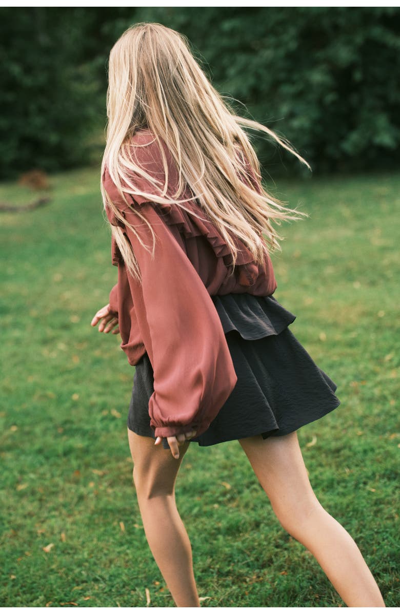 H&M Flared Mini Skirt, Alternate, color, Black