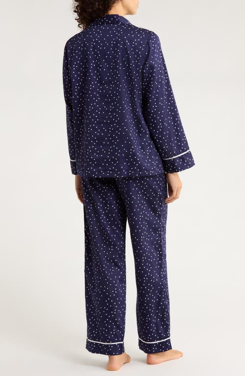 Papinelle Stars Print Cotton Sateen Pajamas In Purple
