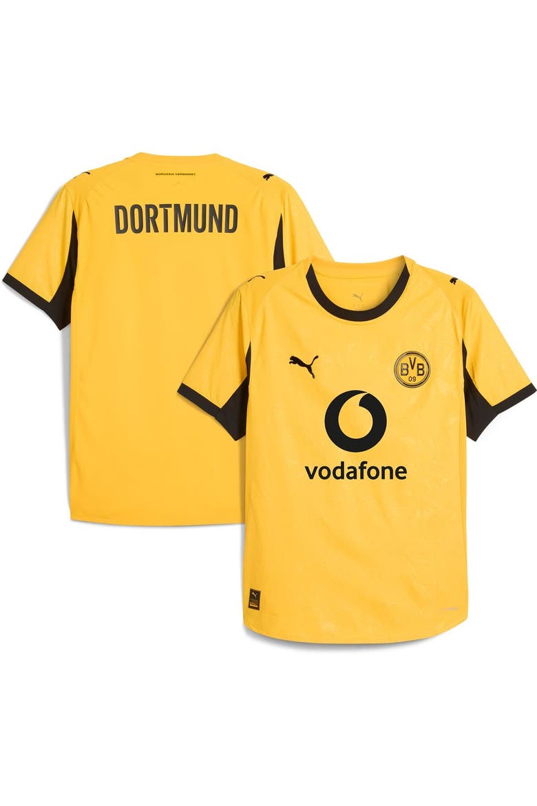 Men's Puma Yellow Borussia Dortmund 2025/26 Cup Authentic Jersey, Main, color, Yellow
