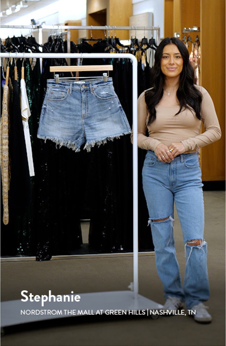 The Knockout High Waist Cutoff Denim Shorts, sales video thumbnail