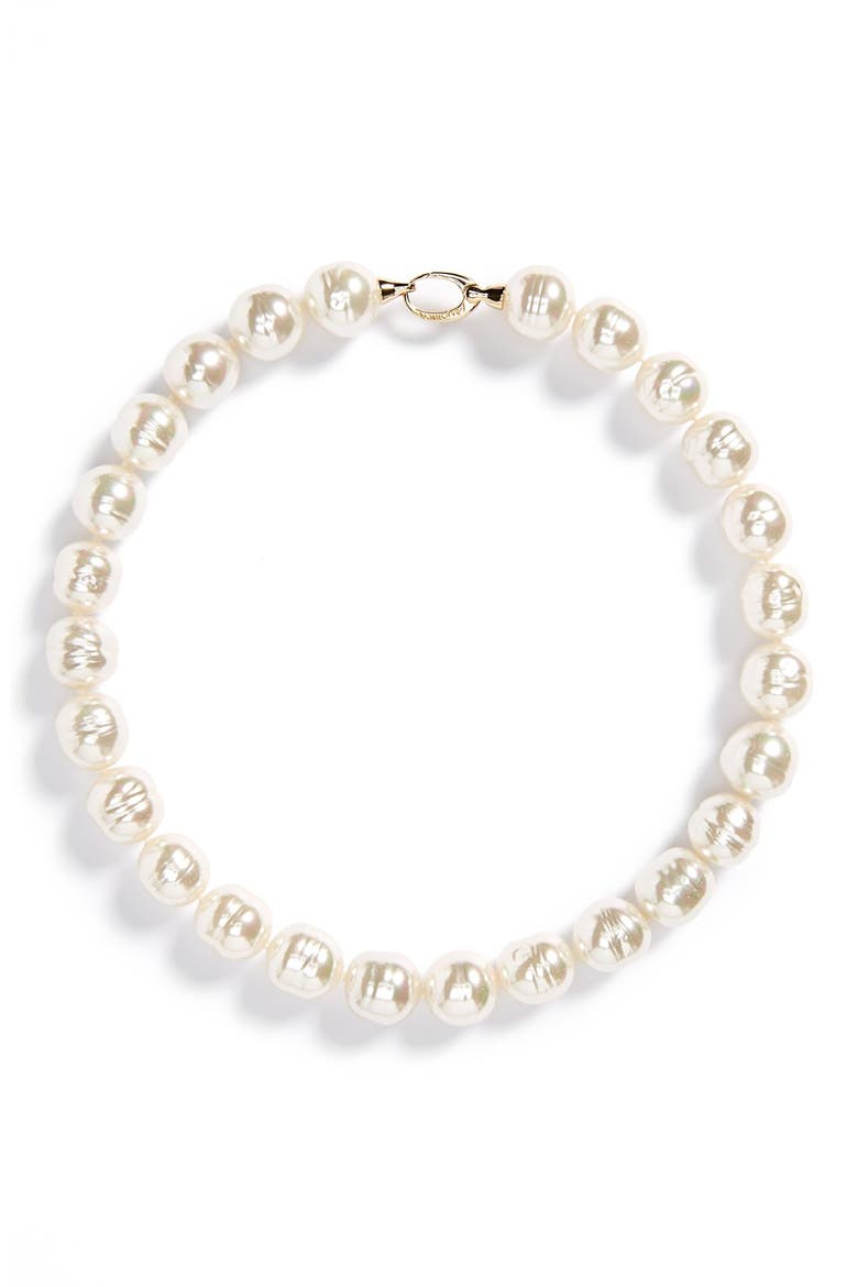 14mm Baroque Pearl Necklace, Main, color, WHITE/ GOLD