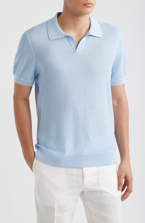 H-Narcisco Johnny Collar Piqué Polo Sweater