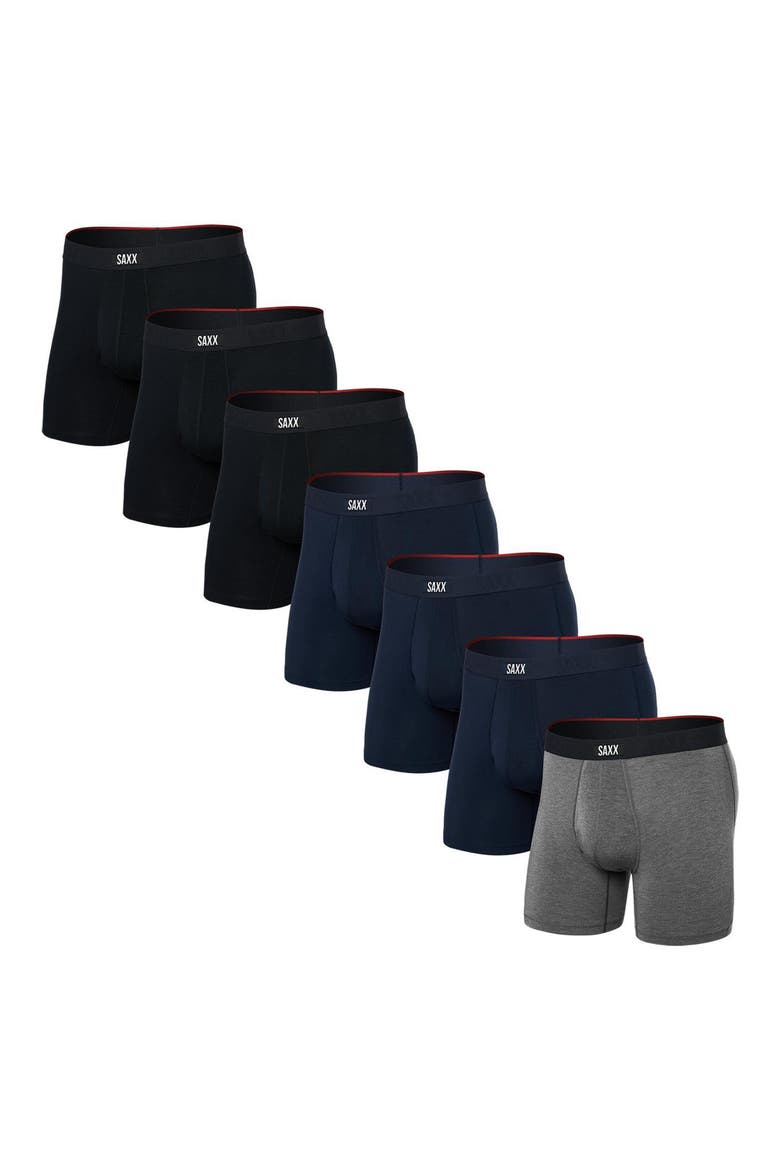 Vibe 7-Pack Boxer Briefs, Main, color, BLACK/ GREY HEATHER/ NAVY