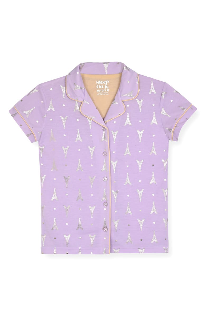 SLEEP ON IT Two-Piece Short Pajamas & Scrunchie Set, Alternate, color,